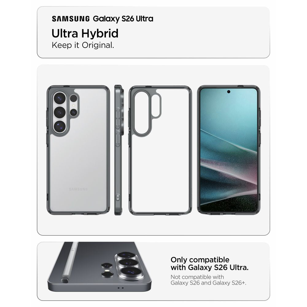Case for Samsung Galaxy S26 Ultra S948, Spigen, Ultra Hybrid, Smoky