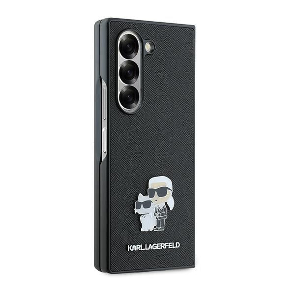 Case for Samsung Galaxy Z Fold6 F956, Karl Lagerfeld, Saffiano Karl & Choupette Metal, Black