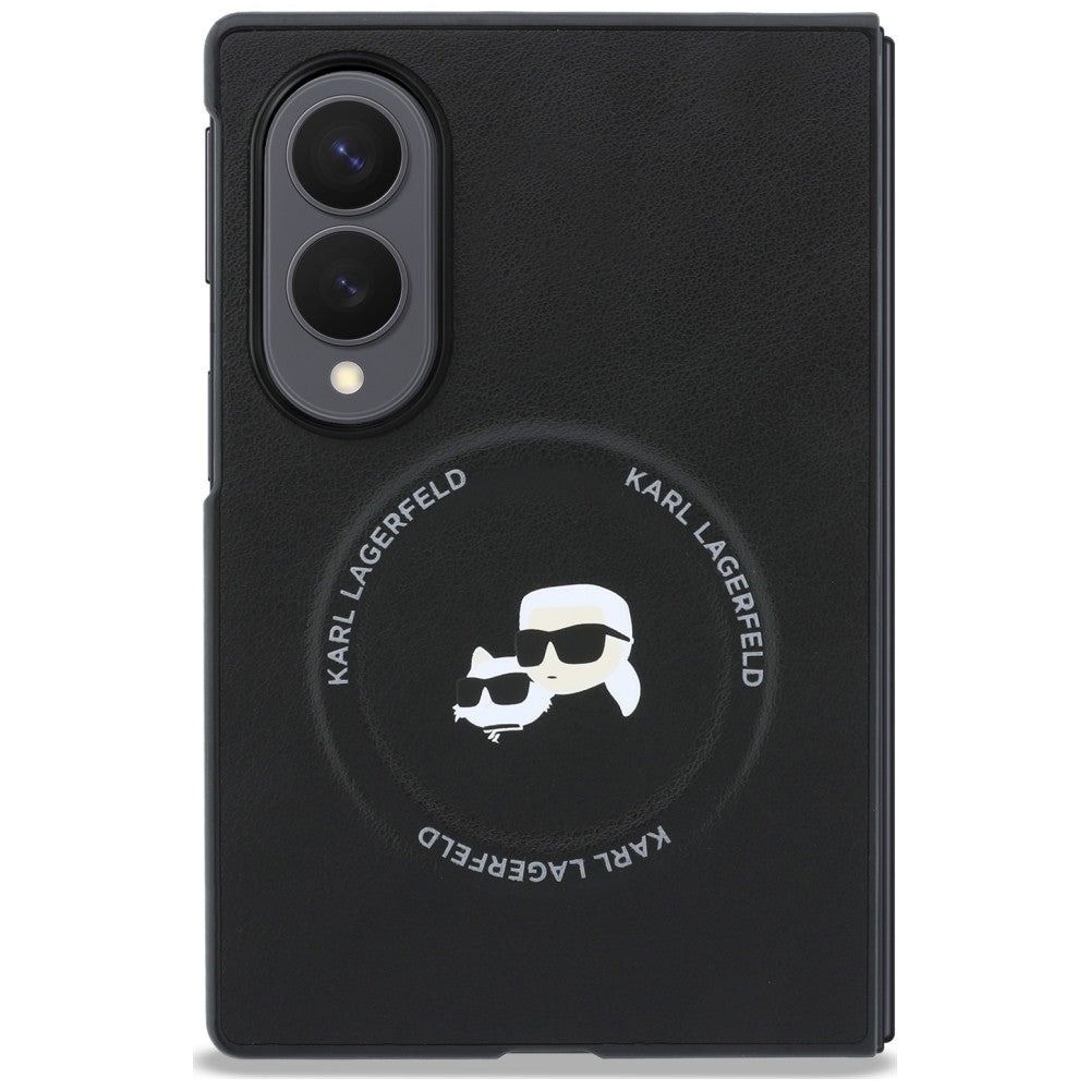 Case for Samsung Galaxy Z Fold8 F971, Karl Lagerfeld, Karl & Choupette Head Pin, Black