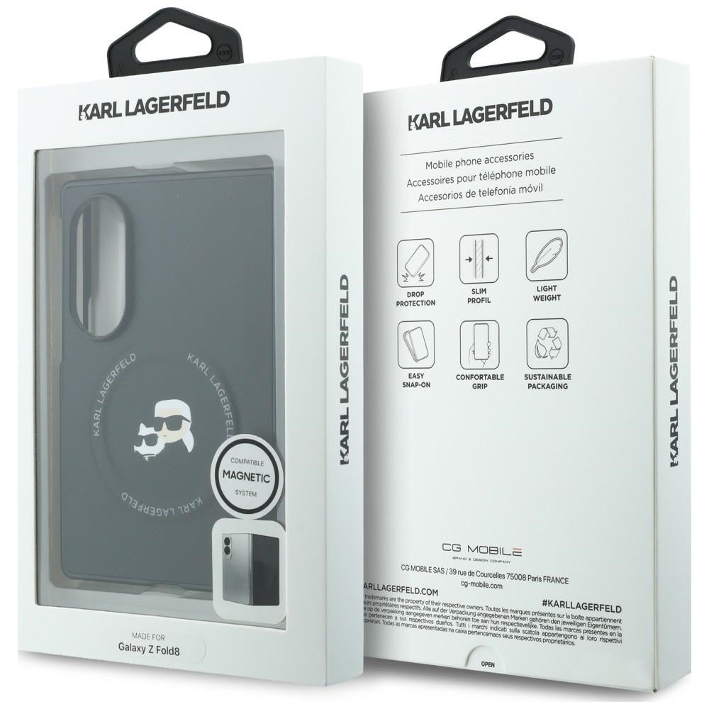 Case for Samsung Galaxy Z Fold8 F971, Karl Lagerfeld, Karl & Choupette Head Pin, Black