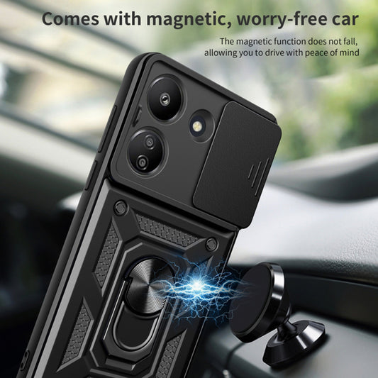 Case for Xiaomi Poco C65 / Redmi 13C, Techsuit, CamShield, Black