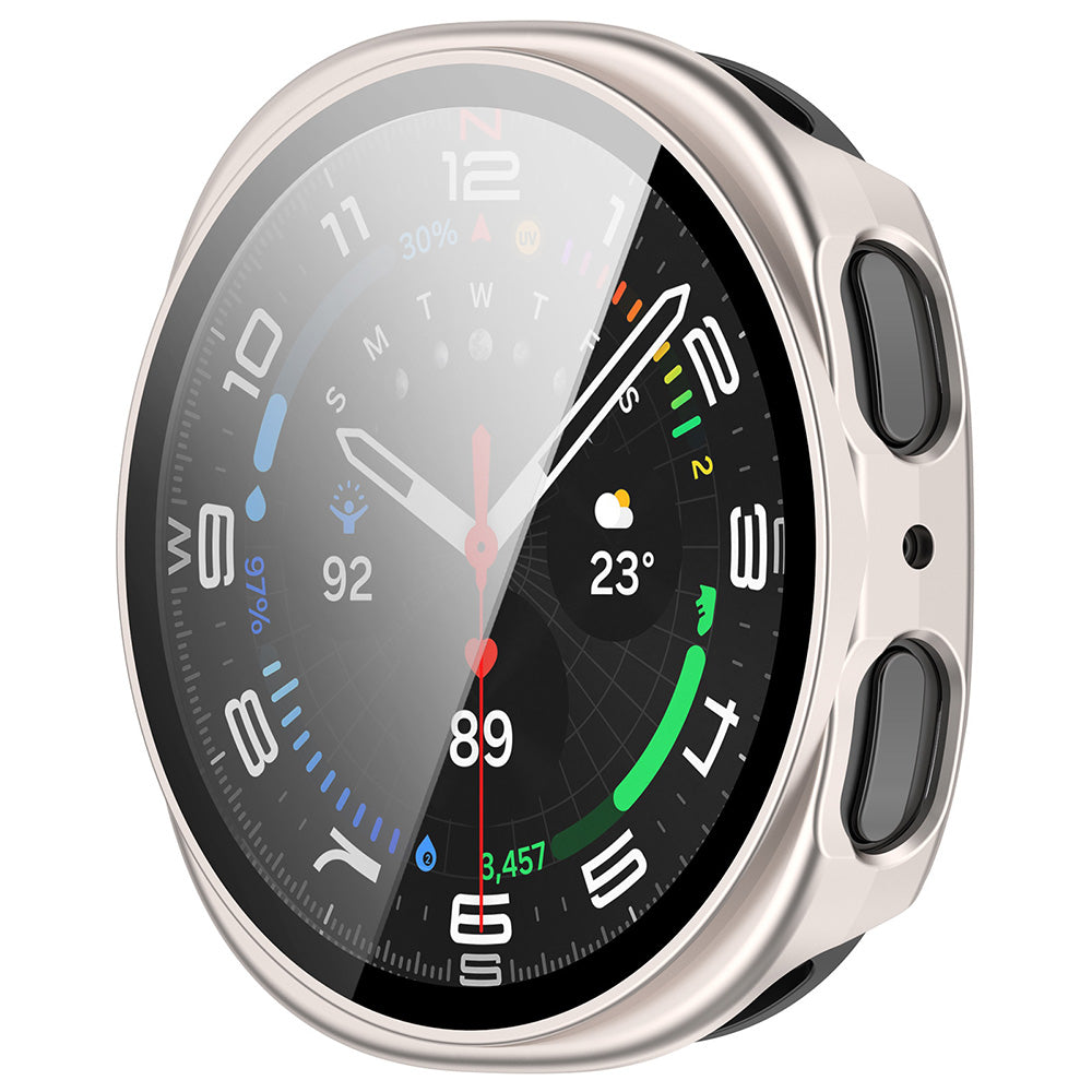 Techsuit Defense360 Pro Case for Samsung Galaxy Watch9 / Watch8 44mm, Pearl Silver