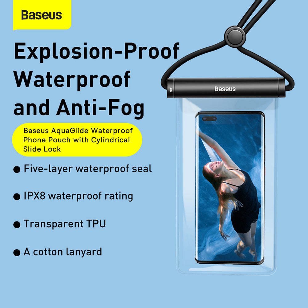 Universal Waterproof Phone Case, Baseus, AquaGlide Cylindrical, White P60263701213-00