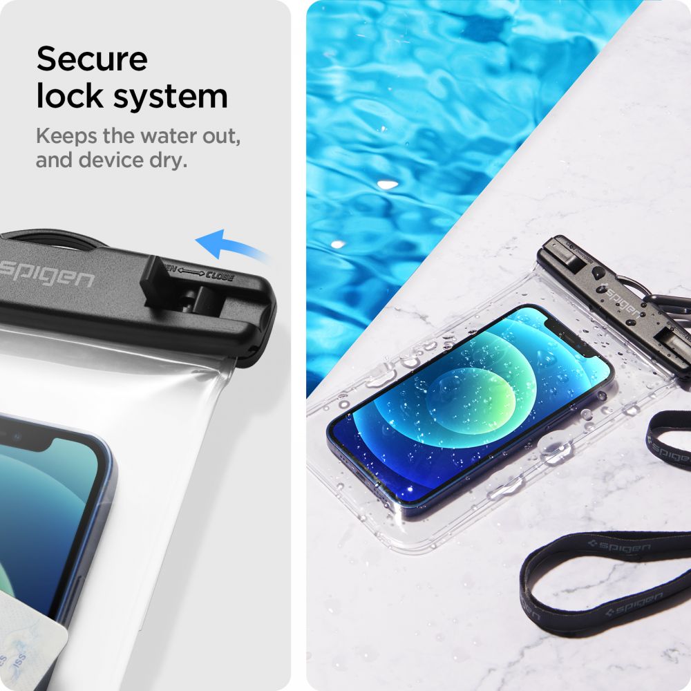Universal Waterproof Case for Phone max. 3.5inch - 7inch, Spigen, A601, Set of 2 pieces, Transparent AMP03098