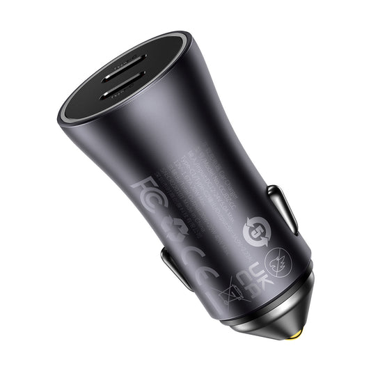 Car Charger Baseus Golden Contactor Pro, 40W, 3A, 2 x USB-C, Grey CGJP00000013