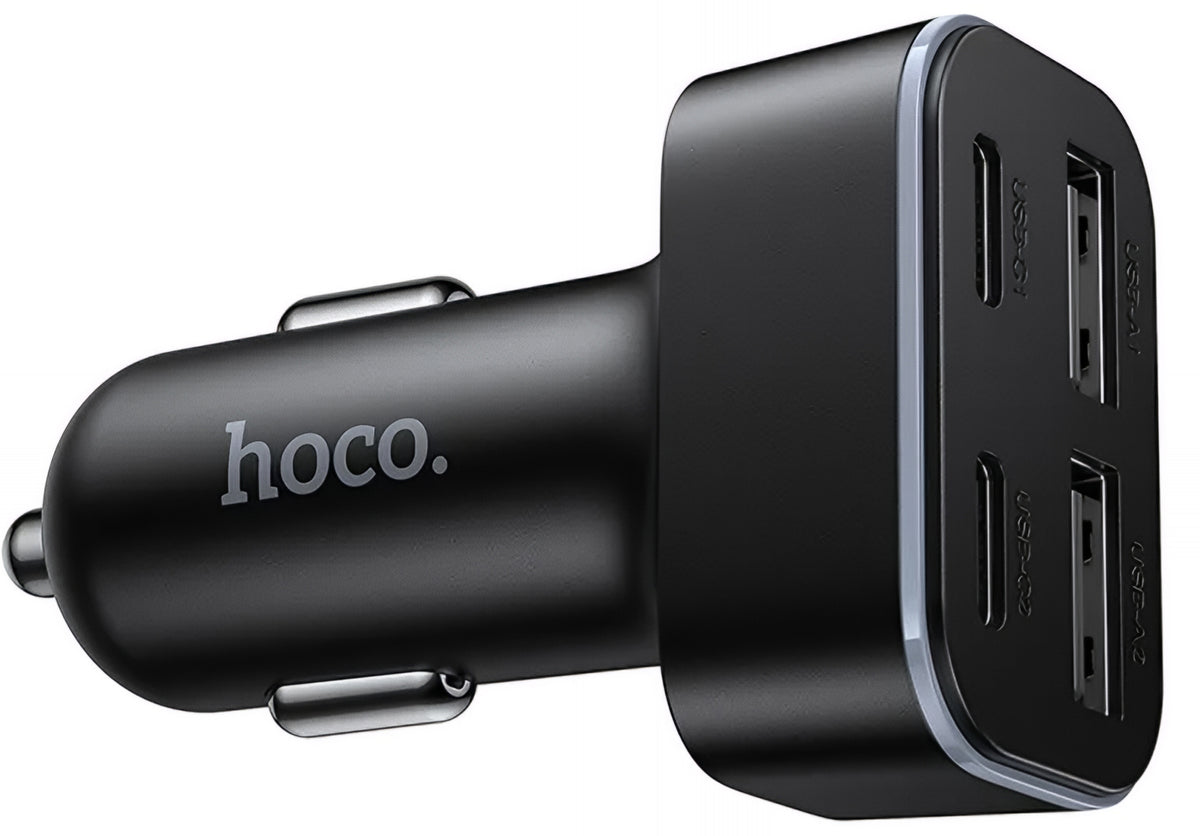 HOCO Z63 Car Charger, 42W, 3A, 2 x USB-A - 2 x USB-C, Black