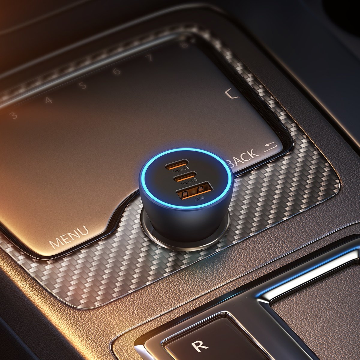 Car Charger Baseus Golden Contactor Pro, 65W, 3A, 1 x USB-A - 2 x USB-C, Grey CGJP010013