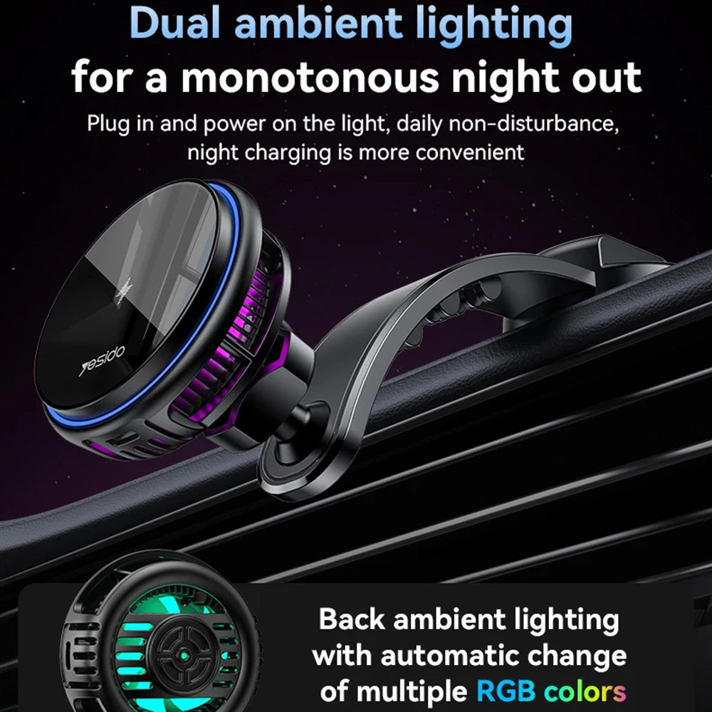 Yesido C311 Wireless Car Charger, 15W, 1.67A, Black