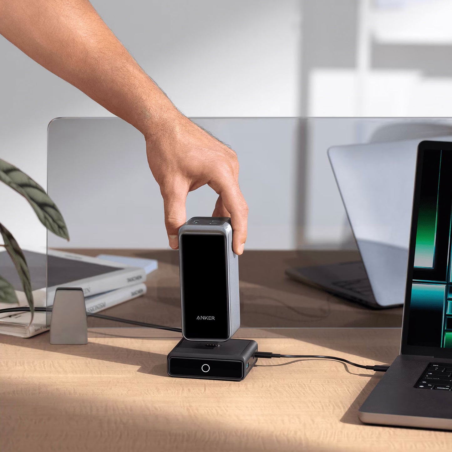 Anker Charging Station for Prime External Battery, 100W, 5A, 1 x Pogo Pin - 1 x USB-C - 2 x USB-A, Black A1902311