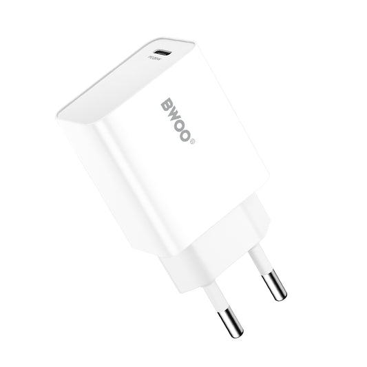 BWOO CDA226 Network Charger, 20W, 3A, 1 x USB-C, White