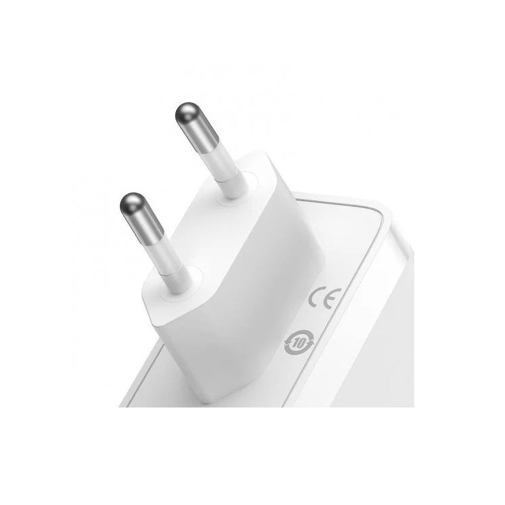Baseus GaN5 Pro Network Charger with USB-C Cable, 140W, 5A, 1 x USB-A - 2 x USB-C, White CCGP100202