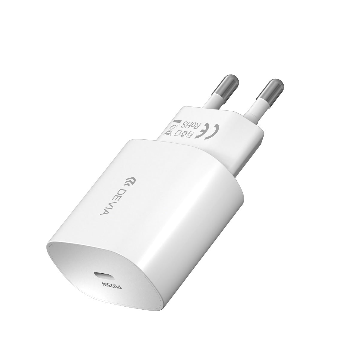 Network Charger with USB-C Cable DEVIA RLC-383, 25W, 3A, 1 x USB-C, White