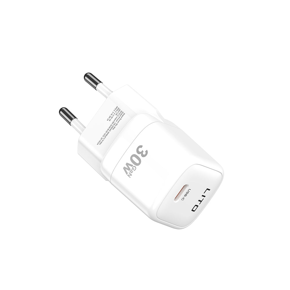 Lito LC11 Network Charger, 30W, 3A, 1 x USB-C, White