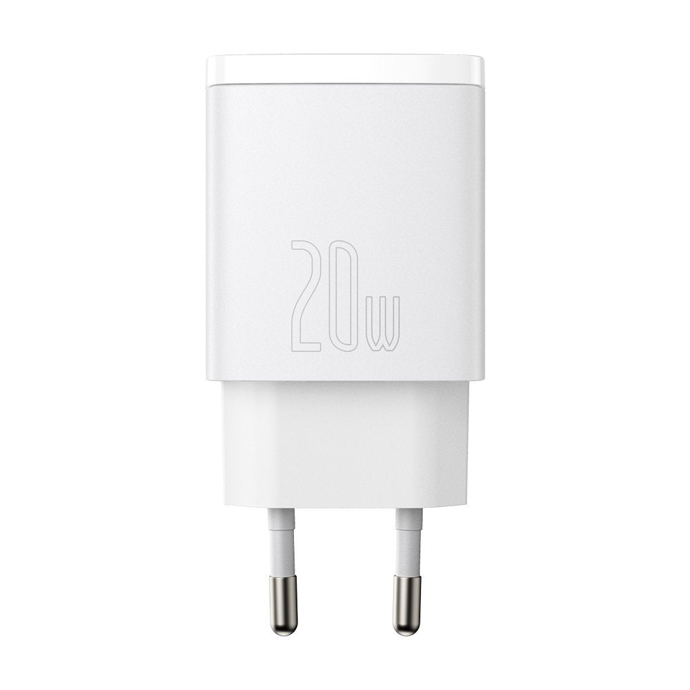 Network Charger Baseus Compact, 20W, 3A, 1 x USB-A - 1 x USB-C, White CCXJ-B02
