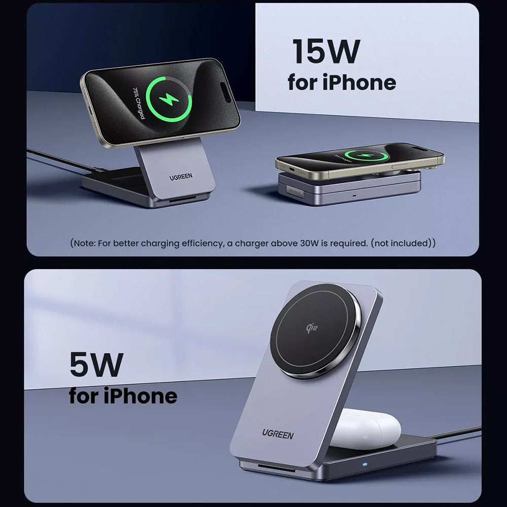 UGREEN W706 2in1 Wireless Network Charger, 20W, 1.67A, Black