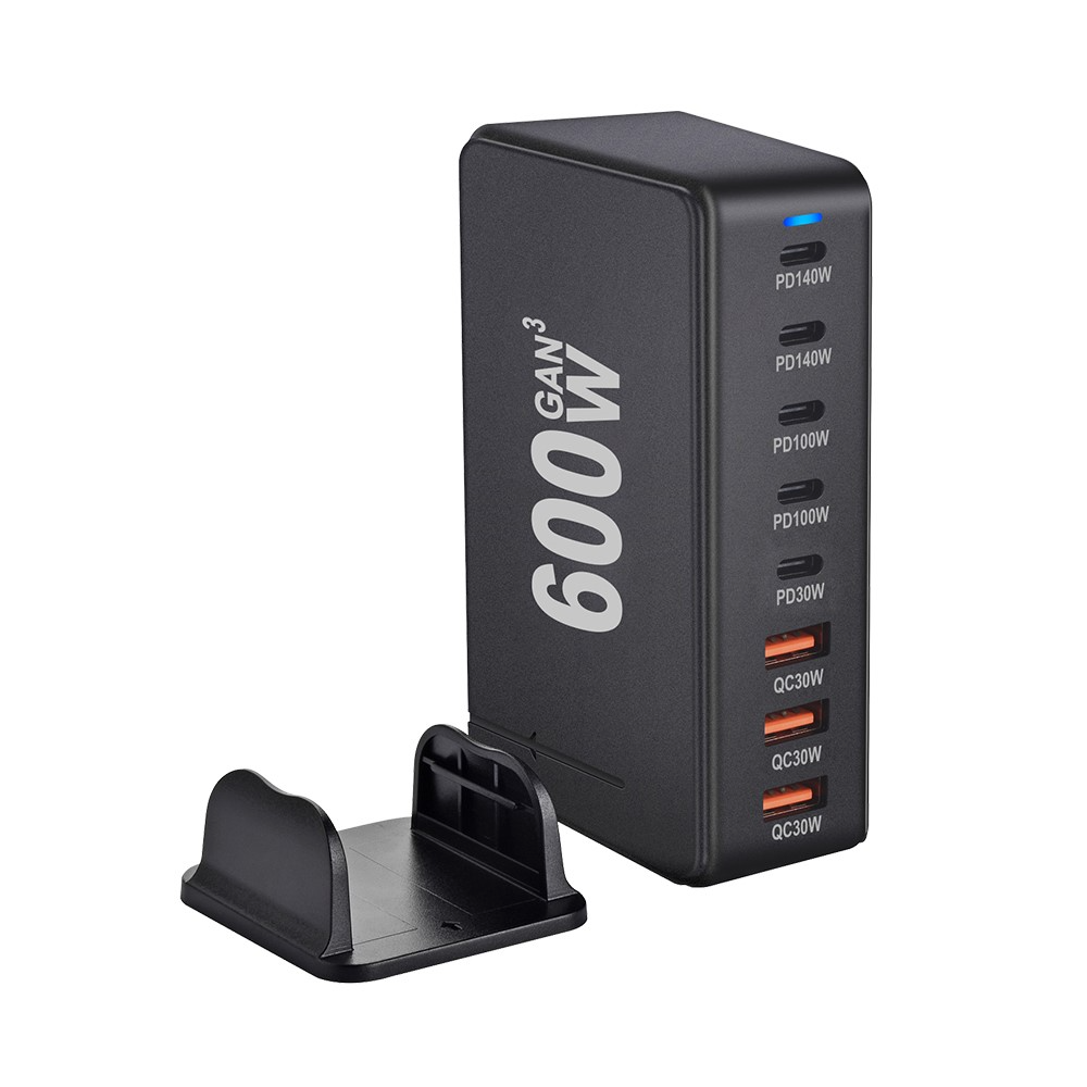 OEM Station Charger, 600W, 4 x USB-A - 4 x USB-C, Black