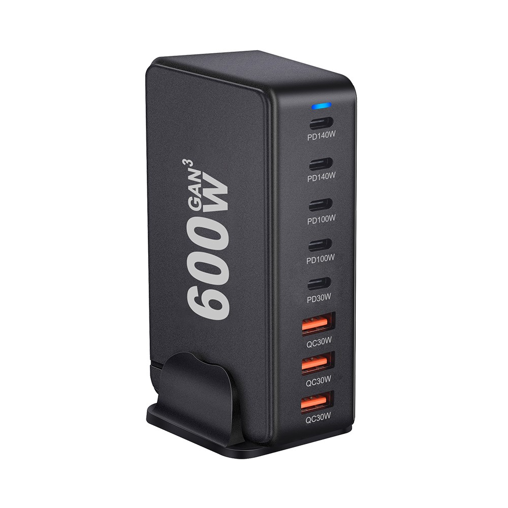 OEM Station Charger, 600W, 4 x USB-A - 4 x USB-C, Black