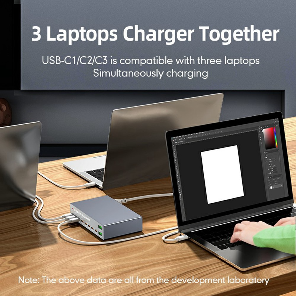 OEM Station Charger WLX-X6Y, 140W, 5A, 2 x USB-A - 8 x USB-C, Silver