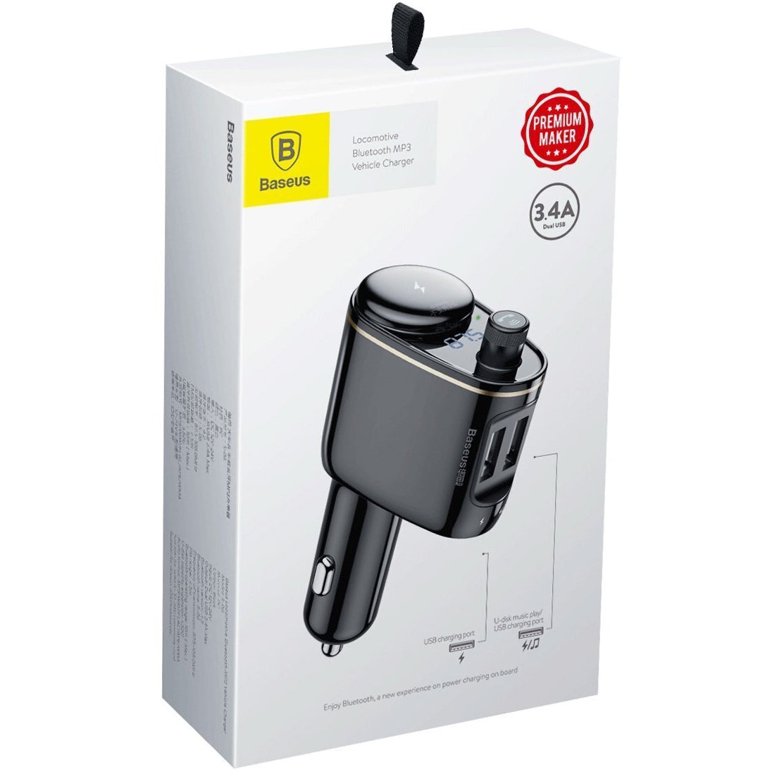 Baseus S-06 Bluetooth FM Modulator, 2 x USB-A CCHC000001