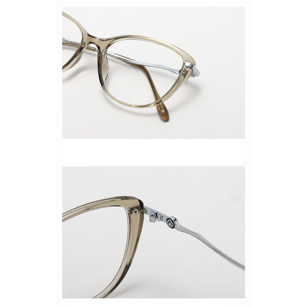 Techsuit 86162 Women's Computer Glasses, Anti-Blue Light, Silver Brown
