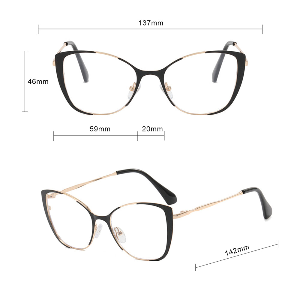 Techsuit 8808 Women's Computer Glasses, Anti-Blue Light, Black