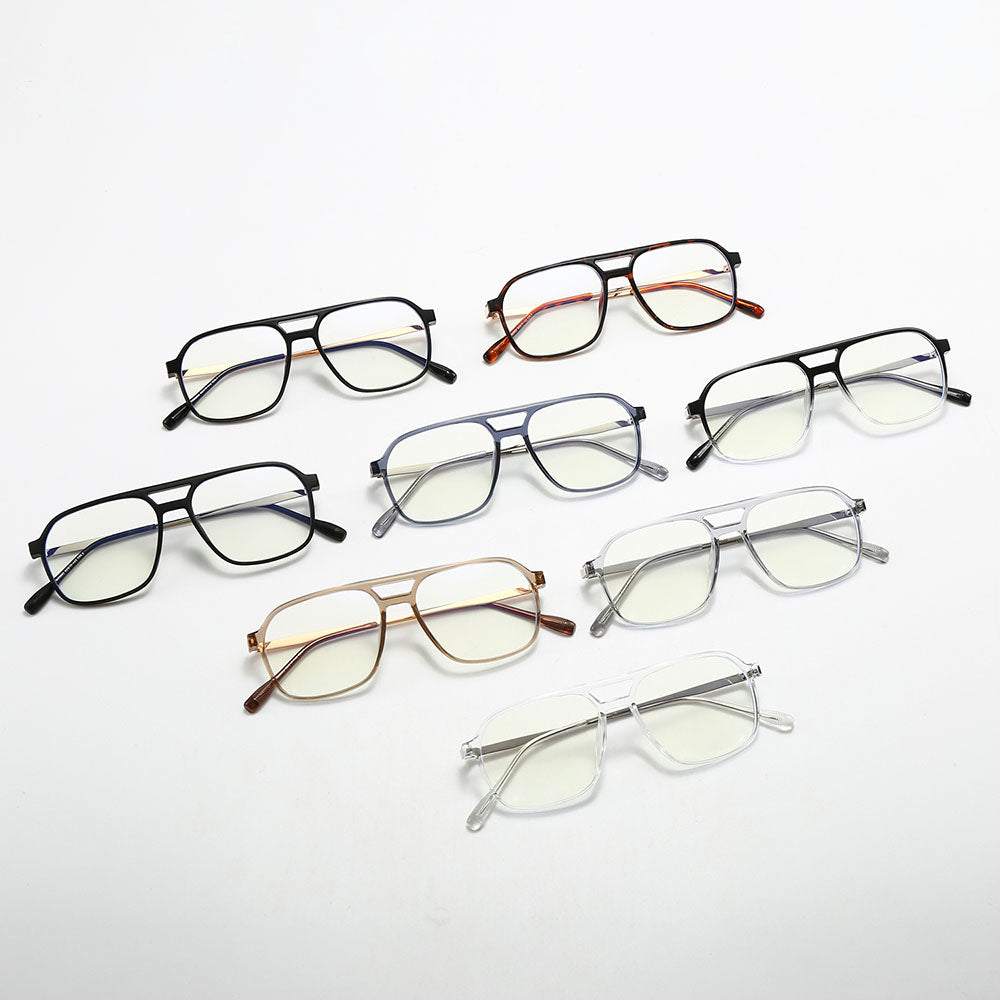 Unisex Techsuit 83092 Computer Glasses, Anti-Blue Light, Transparent Silver