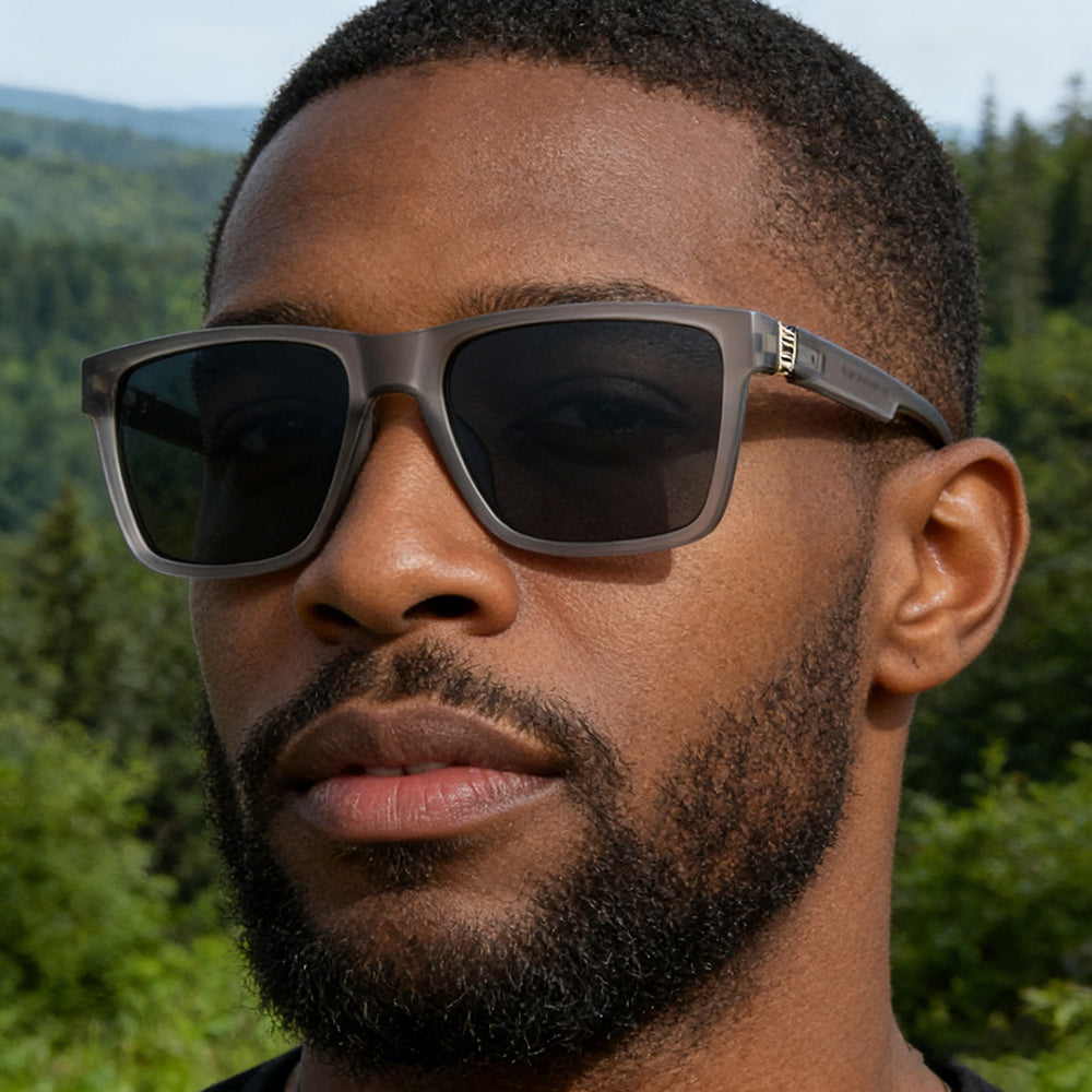 Men's Techsuit 8506 Sunglasses, Polarized, UV Protection, Matte Gray