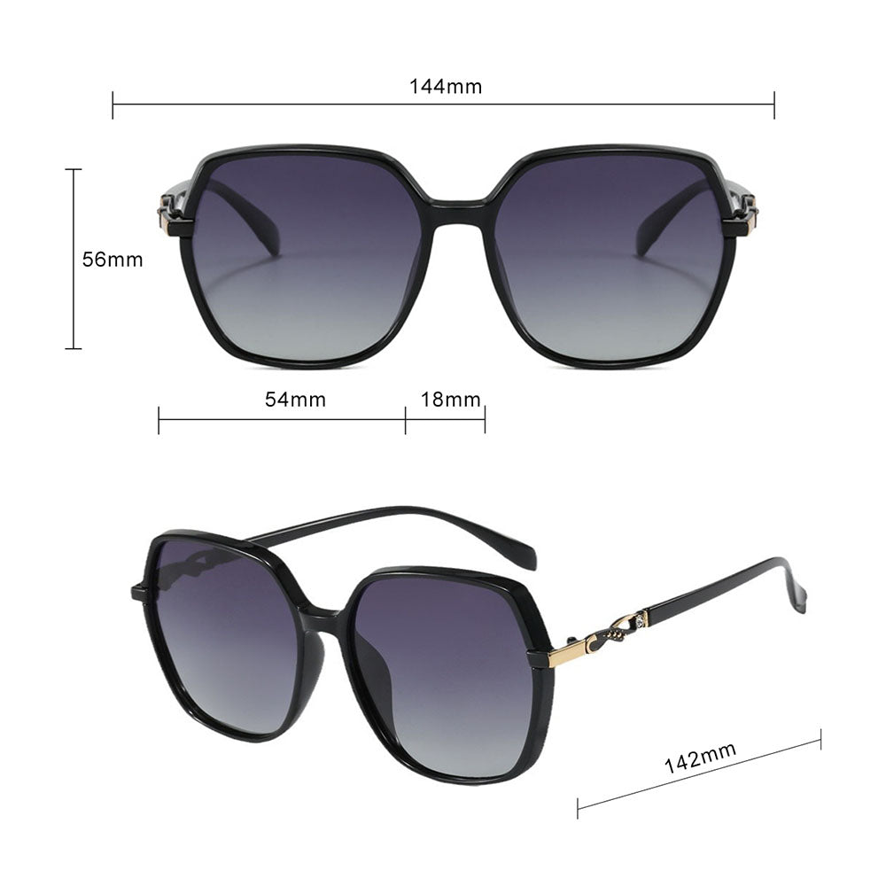 Techsuit 5223 Women's Sunglasses, Polarized, UV Protection, Black