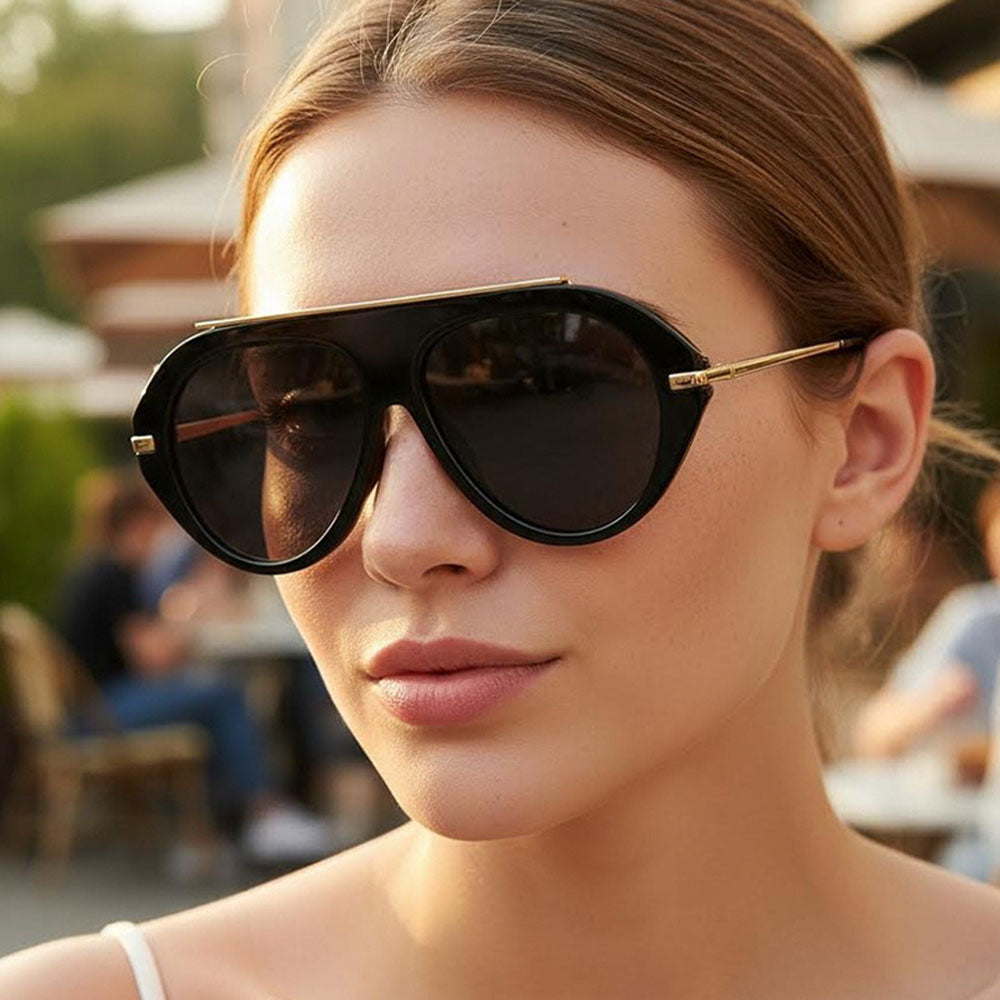 Techsuit 8092 Women's Sunglasses, Black Brown