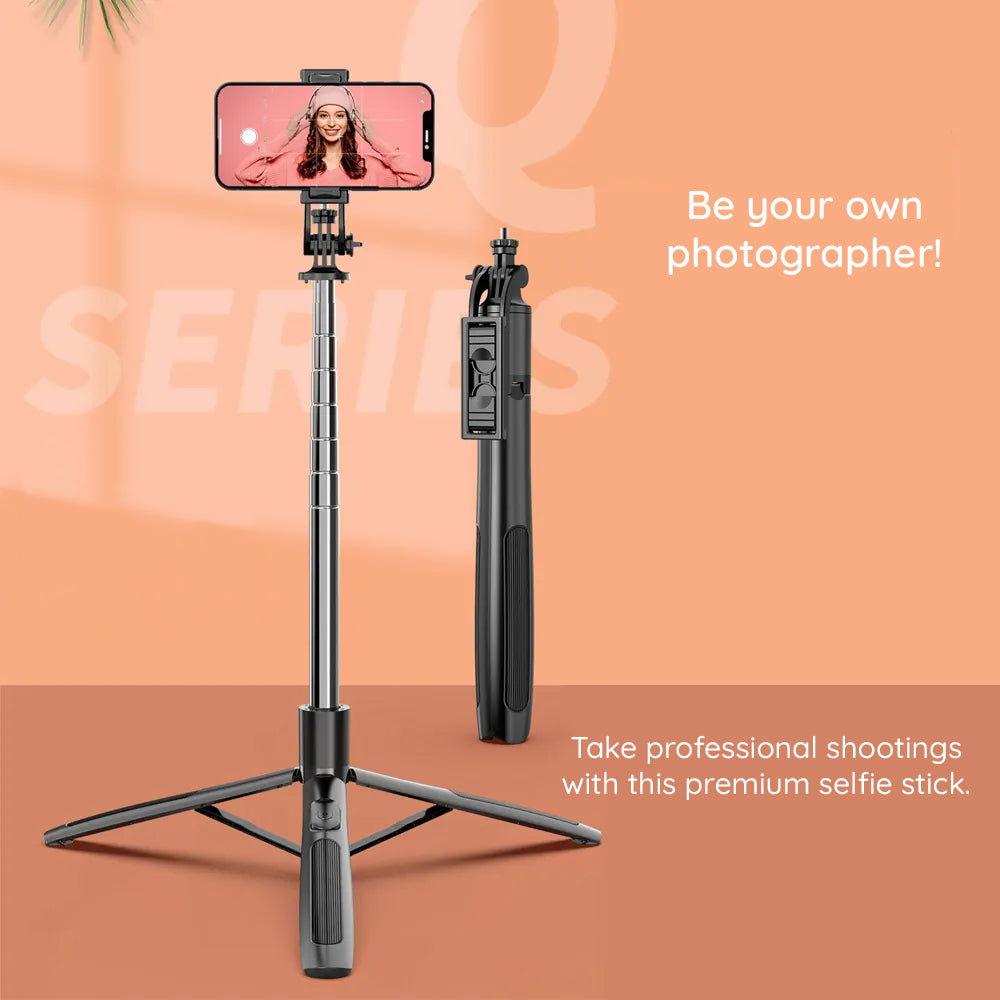 Selfie Stick Bluetooth Techsuit Q05, Universal, Black