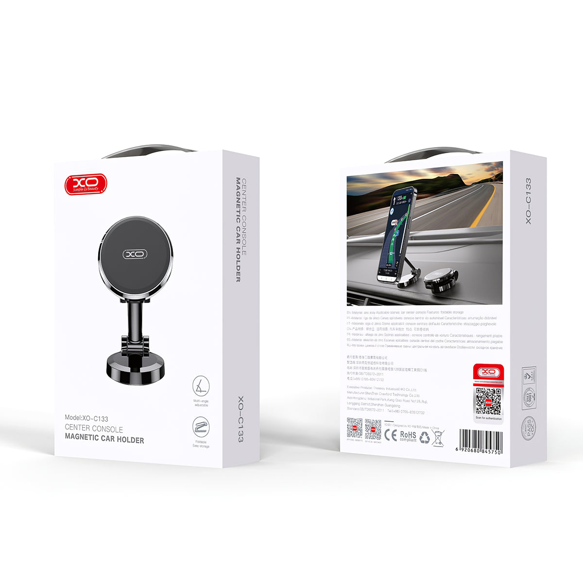 XO Design C133 Magnetic Car Holder, 4.7inch - 6.9inch, Black