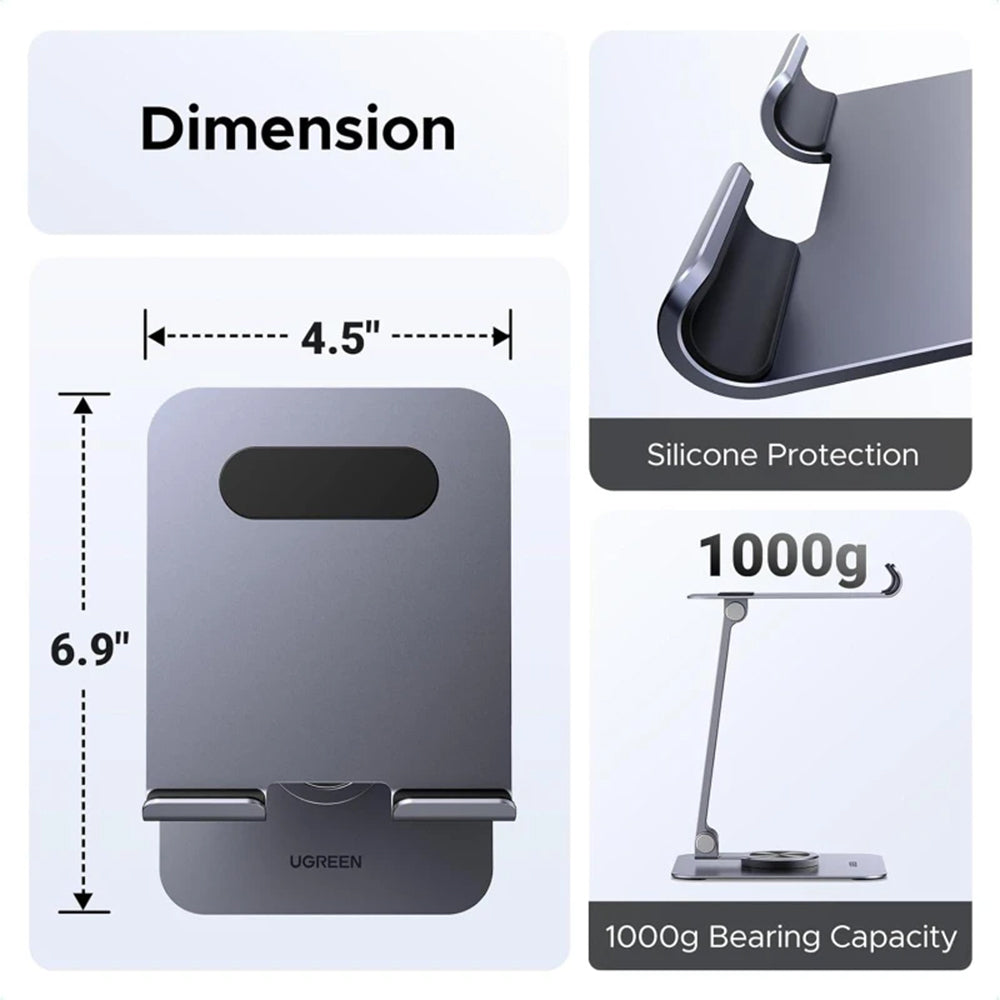UGREEN LP894 (45860) Desk Stand for Phone / Tablet, 4inch - 13inch, Gray