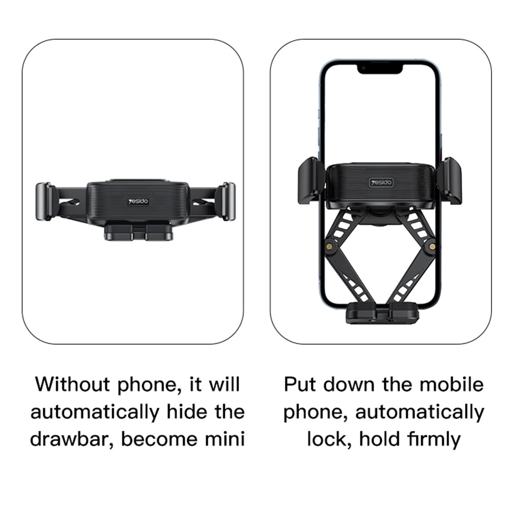 Yesido C166 Car Holder, 4.7inch - 7inch, Black
