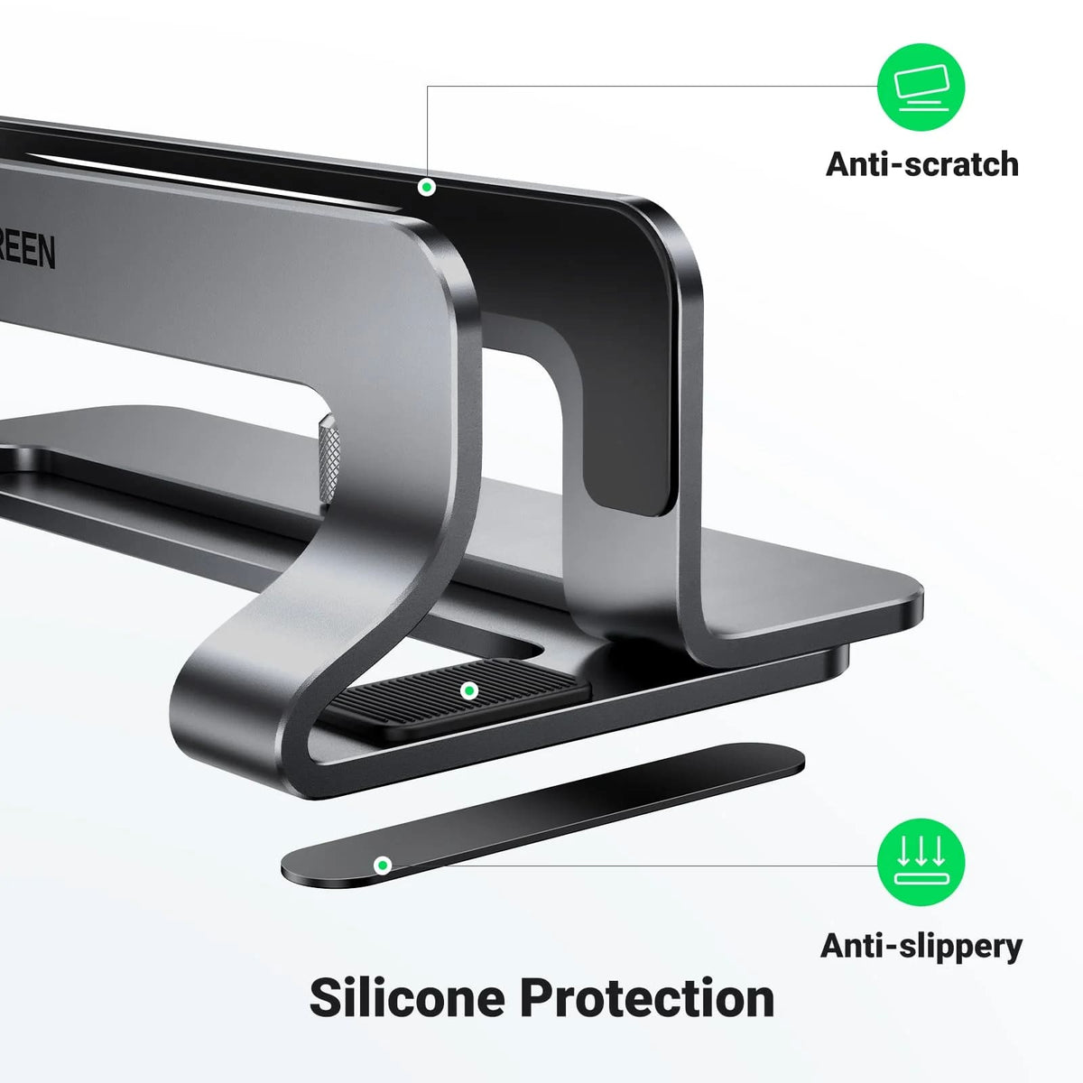 UGREEN LP258 Vertical Stand (20471) for Laptop with thickness 12mm - 26mm, Gray