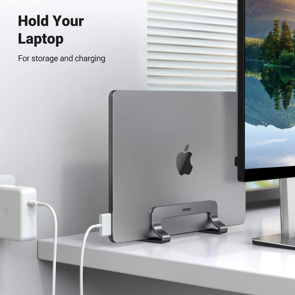 UGREEN LP258 Vertical Stand (20471) for Laptop with thickness 12mm - 26mm, Gray