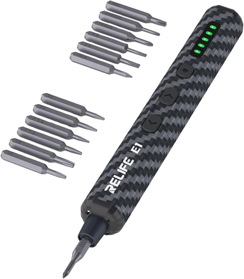 Relife E1 Carbon Electric Screwdriver, Black