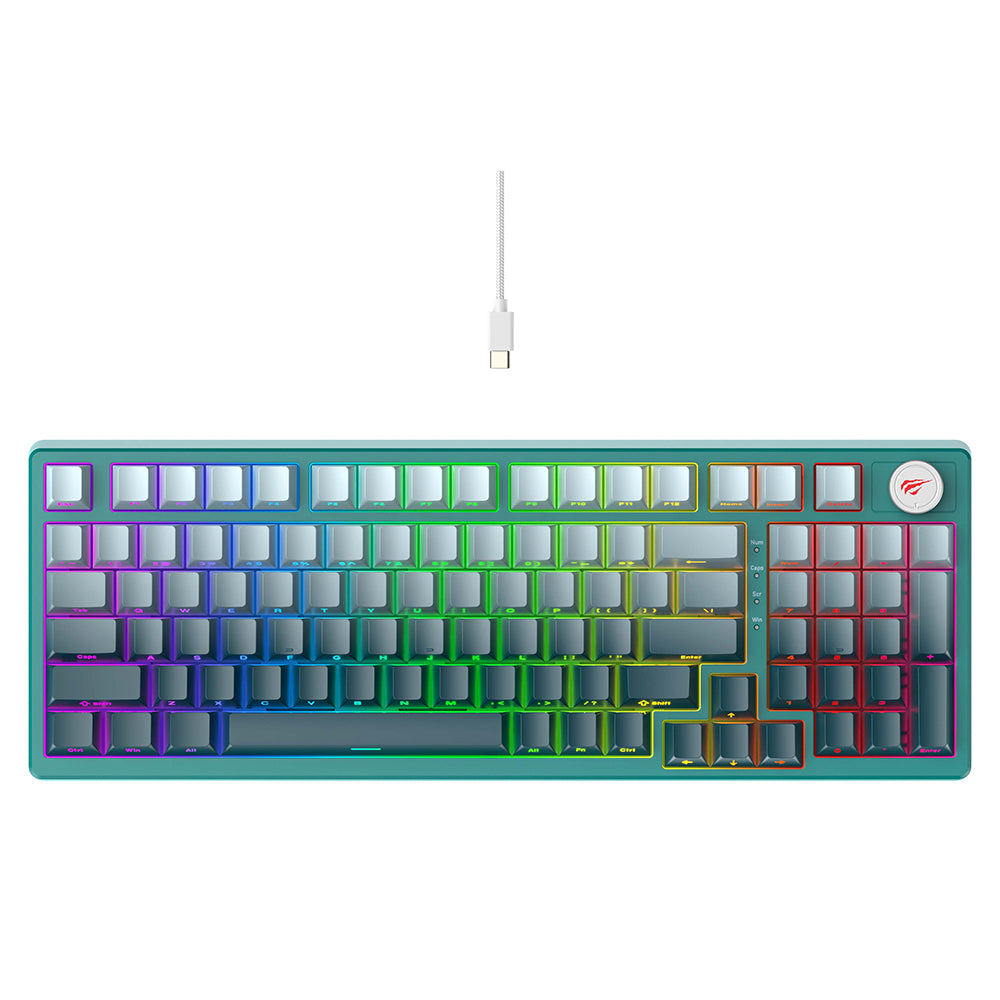 HAVIT KB899L Gaming Keyboard, RGB, 1.8m, White Green