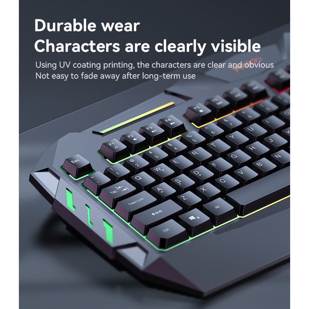 Yesido KB21 Wireless Keyboard, RGB, 1.5m, Black
