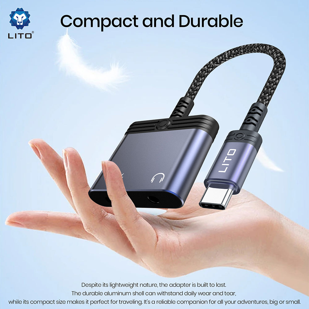 Lightning Audio Adapter - Lightning / 3.5mm Lito LA04L, Black