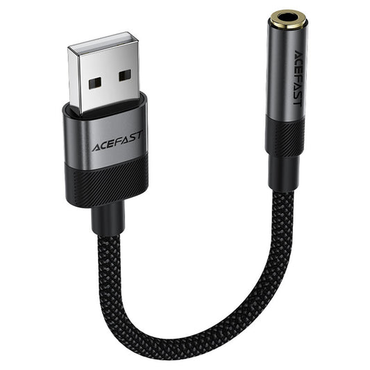 Acefast J13 Audio Adapter, USB-A - 3.5mm, Black