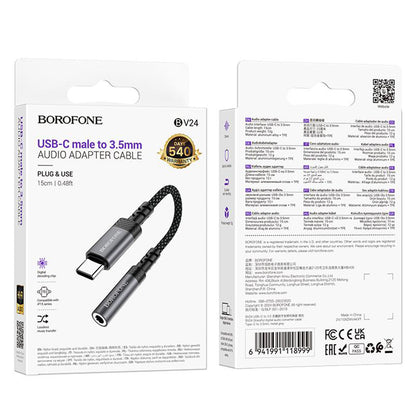 USB-C Audio Adapter - 3.5mm Borofone BV24, Gray