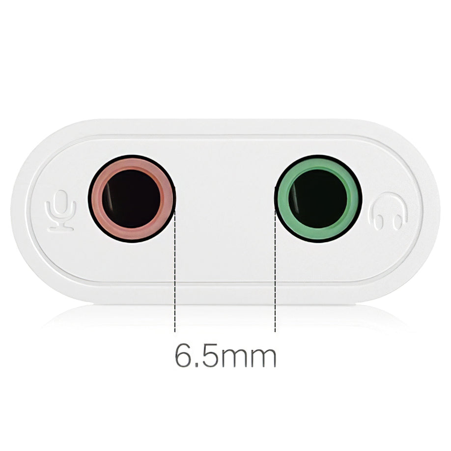 UGREEN US205 USB Sound Card, 2 x 3.5mm Jack, White