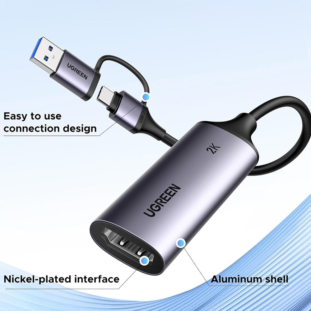 UGREEN CM629 (15389) Gray USB-A / USB-C - HDMI Audio and Video Adapter