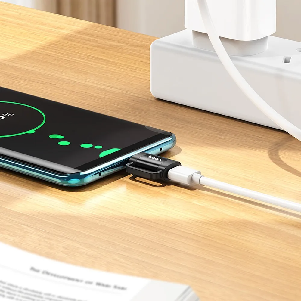 Lightning Data and Charging Adapter - USB-C HOCO UA31E, Black