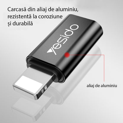 USB-C to Lightning Data and Charging Adapter Yesido GS03, Black