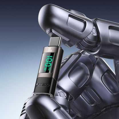 USB-C Data and Charging Adapter - USB-C Yesido GS24 Display, Gray