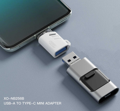 OTG USB-C to USB-A Adapter XO Design NB256B, White