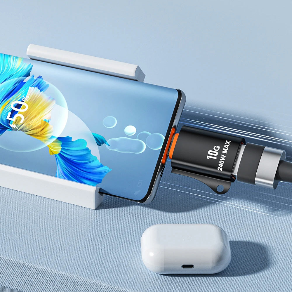 OTG USB-C to USB-A Techsuit A1 HyperPort Adapter, Black Orange