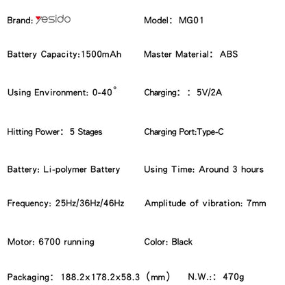 Yesido MG01 Massage Device, Black