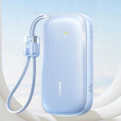 Baseus EnerFill FC21 Qpow 3 Ultra External Battery, 10000mAh, 22.5W, QC + PD, 1 x USB-A - 1 x USB-C, Blue E0027L03